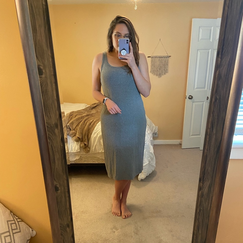 NWOT Aerie Grey Tank Top Midi Dress
